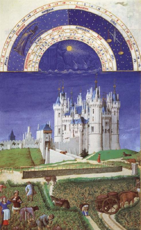 unknow artist Brothers Van Limburg September, page from the Tres riched heures du duc the Berry Germany oil painting art